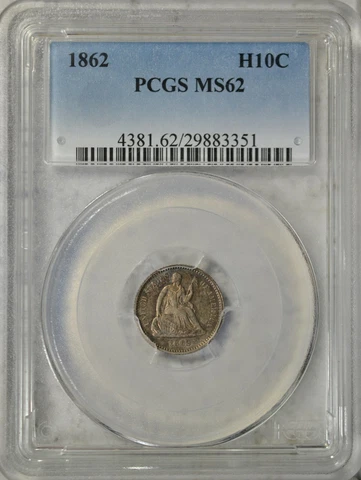 1862 Seated half dime, PCGS MS62..........Type Coin Company Cover