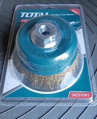TOTAL 4inch / 100mm - Wire Cup Brush Wheel - M14 Angle Grinder