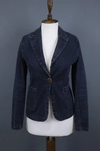 Thomas Burberry Blue One Button Pockets Denim Blazer Jacket Size XS - Picture 1 of 19
