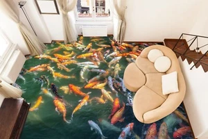 3D Carpa Estanque H4663 Piso Mural Fotomural Papel pintado Familia Coco 2024 - Imagen 1 de 5