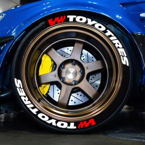 8 Sets TOYO TIRES  Permanent Tire Lettering Sticker 1.20" 15"-24" For 4 Tires - Picture 1 of 5