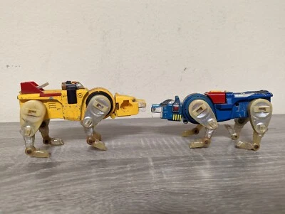 S168 Vintage 1981 VOLTRON Y&K GB-36 Yellow #5 & Blue #4 Lions Diecast Japan  - Image 1 of 4