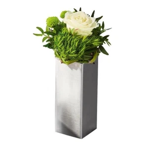 Moderne Grasbvase aus Edelstahl .Hochwertige Edelstahlvase Blumenvase Friedhof - Bild 1 von 3