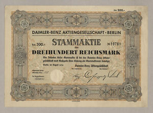 DAIMLER-BENZ AG – Stammaktie über 300 RM – Berlin, August 1934 – SELTEN !