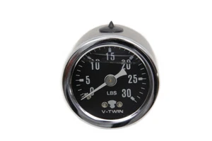 Oil Pressure Gauge Harley Honda Custom Chopper 1-3/8" Dia. 0-30 psi Oil-Filled - Imagen 1 de 1