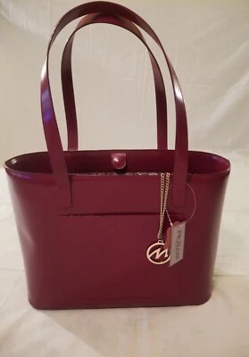 McKlein USA "Alyson" Deep Red Leather Tablet Tote With Key Chain. NWT $170.00 - Image 1 of 4