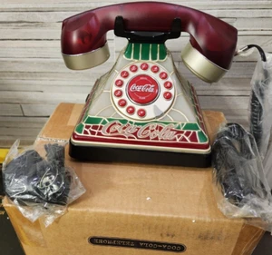 Coca-Cola Telefon Tiffany Stil beleuchtet Buntglasoptik 2001 Festnetz GC - Bild 1 von 7