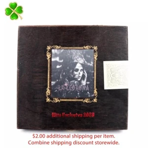 La Llorona Elite Exclusive 2023 Corona Empty Wood Cigar Box 7.5" x 7" x 1" - Picture 1 of 14