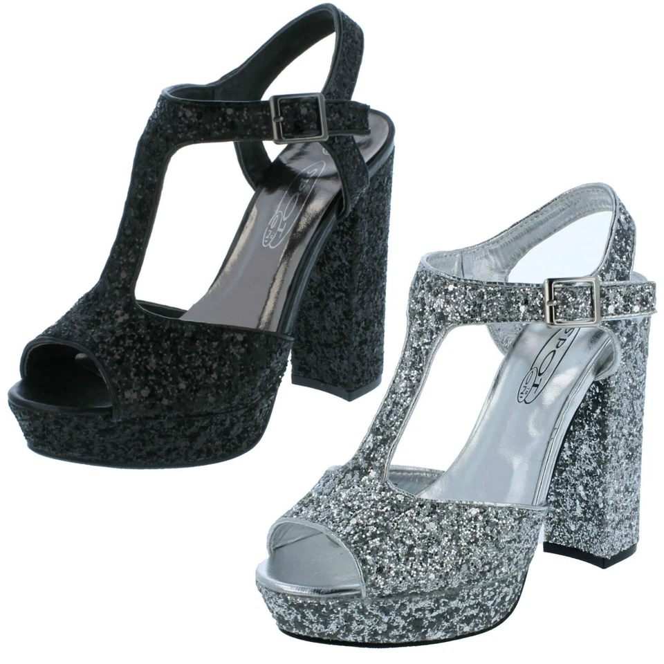 Mujer Spot On Brillante Plataforma - Sandalias - Imagen 1 de 1