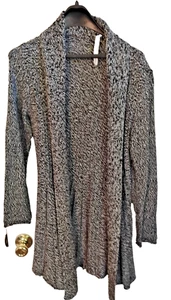 NY Collection Cardigan Womens S Long Monochrome Cozy Tunic Sweater Open Front - Picture 1 of 12