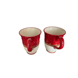 Fitz and Floyd Holiday Home coffee mugs, 2 mugs. - Picture 1 of 5