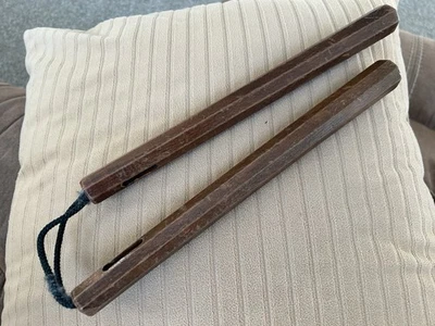 Нунчаки для боевых искусств кунг-фу деревянные восьмиугольные 12 дюймов с веревками - Изображение 1 из 4