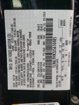 Espejo retrovisor lateral pasajero 1 pieza de vidrio para 18 Lincoln Continental 172868 Foto 1 de 4