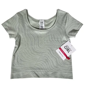 Camiseta recortada acanalada sin costuras para niña Athleta talla M 8-10 nueva con etiquetas - Imagen 1 de 9