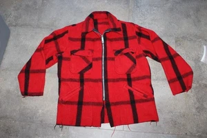 Chaqueta de camisa de lana a cuadros vintage rojo y negro talla grande - Imagen 1 de 22