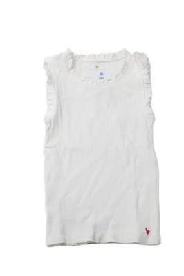 Pink Chicken Girls Ruffled Sleeveless Ribbed Knit Tank Top White Size 14 - Image 1 of 4