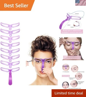 Kit de plantillas de cejas reutilizables de 8 estilos con mango ergonómico y correa para precisión Foto 1 de 4