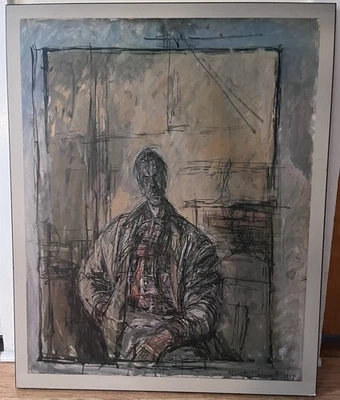 Excelente Alberto Giacometti Diego sentado en el estudio Foto 1 de 3