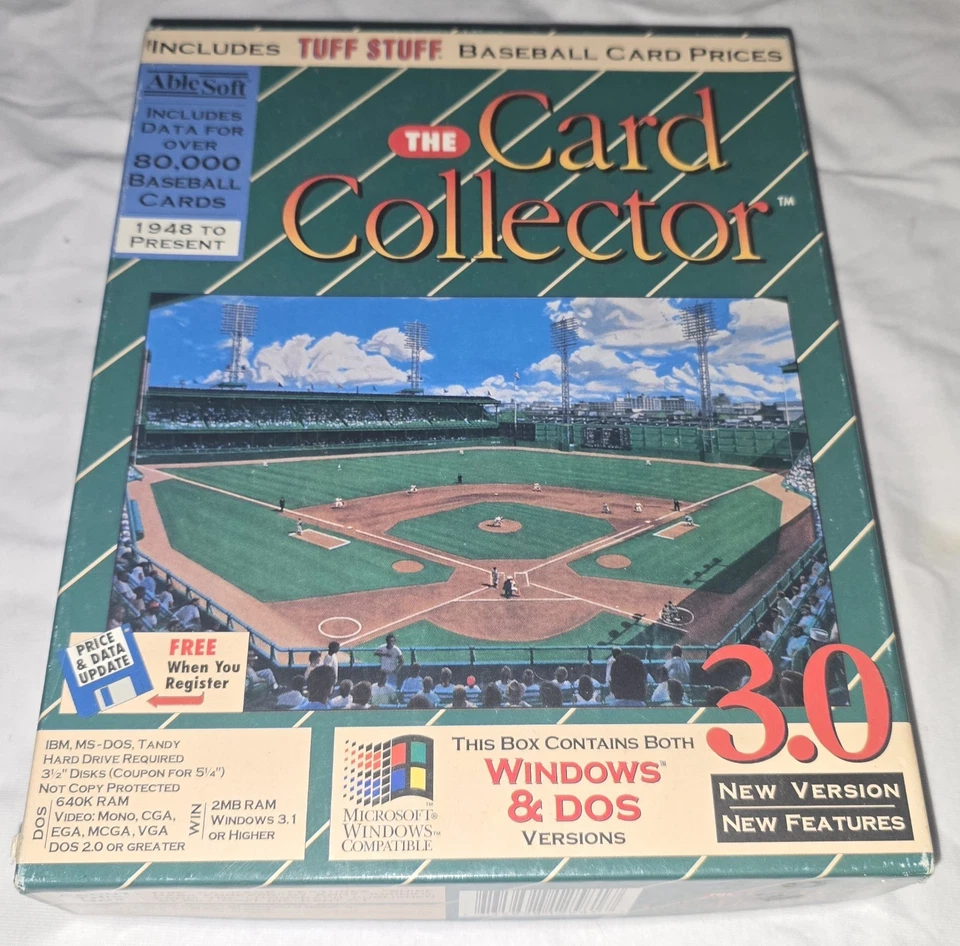 COMPLETE The Card Collector 3.0 BASEBALL Big Box Windows DOS 1994 TUFF STUFF 3.5 - Image 1 of 4