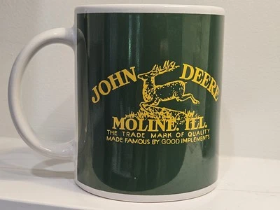 Новая кофейная кружка John Deere Moline ILL зеленая и желтая - Изображение 1 из 4