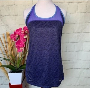 Women's Nike Purple Black Dri Fit Running Tank Top Size S Small - Picture 1 of 8
