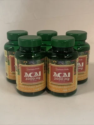 5x Puritans Pride Triple Fuerza ACAI 3000mg 120ct (600 Total) 02/26+ Foto 1 de 4