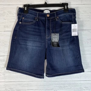 Nicole Miller Denim Shorts Women’s Size 8 Dark Blue Soho High Rise NY - Picture 1 of 7