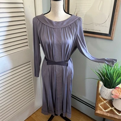 Vestido para mujer ALBERTA FERRETTI 10 púrpura con cinturón acanalado moderno noche cóctel  Foto 1 de 4