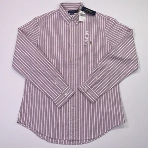 Polo Ralph Lauren Striped Button Shirt Men’s L NWT Pink Salmon Slim Fit - Picture 1 of 10