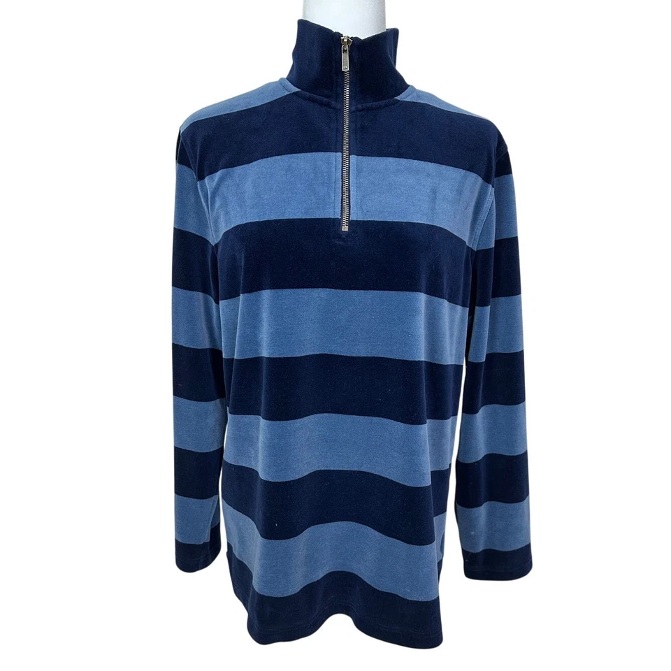 复古 Ralph Lauren 女式高级 Velore 1/4 拉链套衫毛衣 L 码 — 第 1/4 张图片