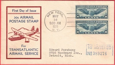 C24 FDC- Washington Stamp Exchange- Registered -selling for AFDCS chap 56 - Image 1 of 2