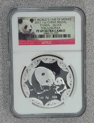 Silver Panda 2012 1 oz. ANA Feria Mundial del Dinero NGC PF69 Ultra Cameo (259) Foto 1 de 2