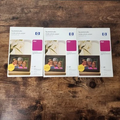 HP Premium Plus Matte Photo Paper 60 Sheet 4x6 Lot of 3 - Image 1 of 2