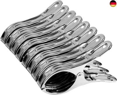 8 Stück Handtuchklammern für Strandliegen, Wäscheklammern Groß Edelstahl Han - Bild 1 von 4