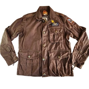 VTG Parajumpers PJS Utility Jacket Mens XL Brown Full Zip Long Sleeve - Picture 1 of 9