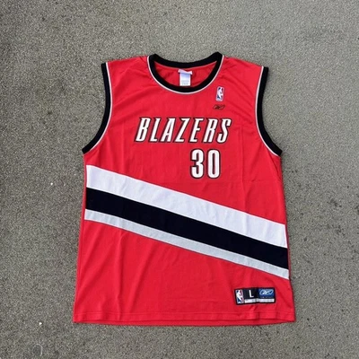 Vintage Reebok Portland Trailblazers Rasheed Wallace Red Large Jersey #30 NBA - Image 1 of 4