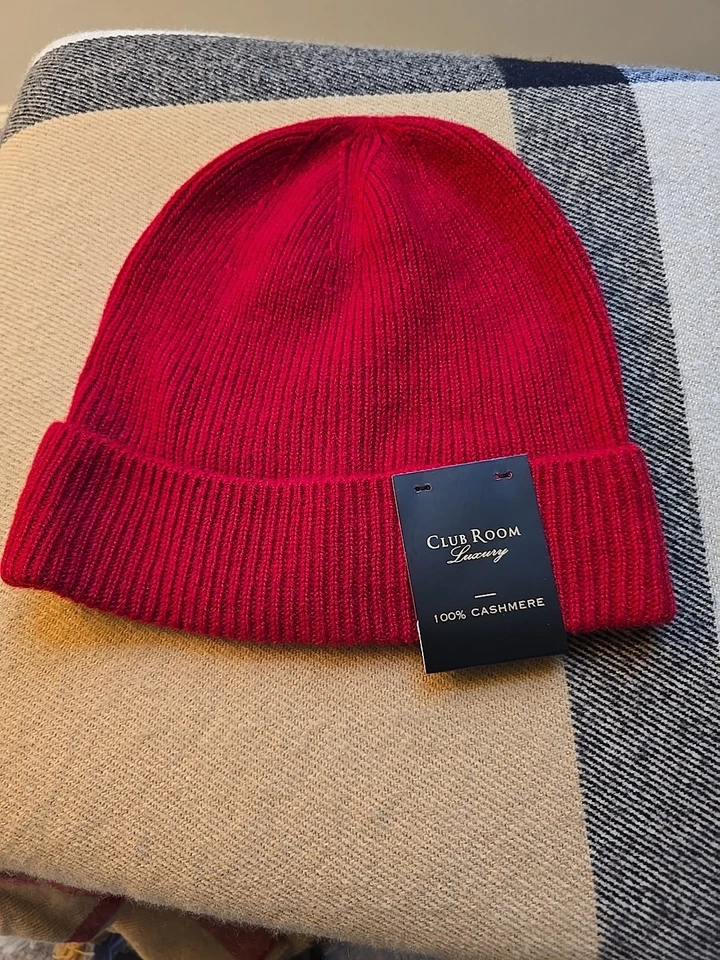 Gorro Club Room Luxury 100 % cachemir - Rojo - Nuevo con etiquetas Foto 1 de 1
