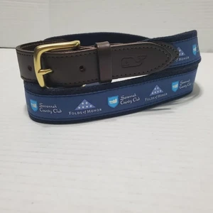 New vineyard vines Leather Savanah Country Club Belt Size 42 NWT - Picture 1 of 9