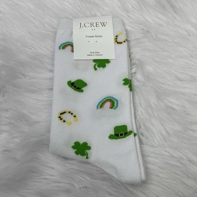 NOVO COM ETIQUETAS J. Meias Crew Calças Leprechaun Lucky Charms March Rainbow Femininas - Imagem 1 de 4