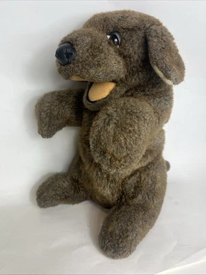 Folkmanis Sitting Dog Hand Puppet Realistic Puppy Plush 15” - image 1 of 4
