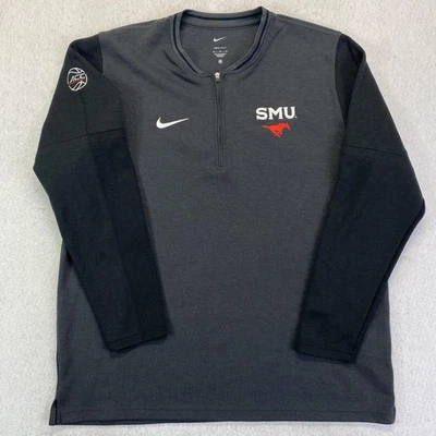 SMU Mustangs Pullover Mens XL Gray NCAA Basketball Nike Dri-FIT Quarter Zip - Image 1 of 4