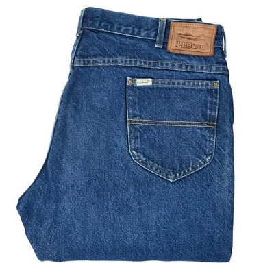 LLBean Men's Flannel Lined Jeans 40X34 Blue Classic Fit Straight Denim FITS38X32 - Image 1 of 4