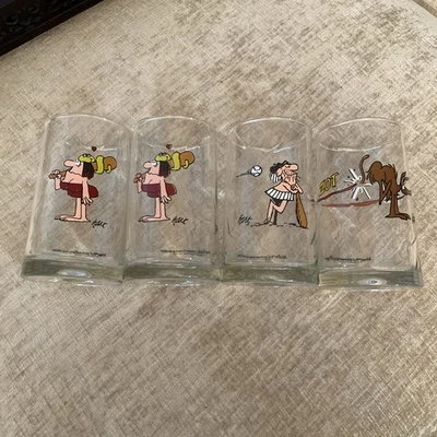 ARBY'S Glasses B.C. Ice Age COMICS COLLECTIBLE 1981 Set Of 4 Vtg - Image 1 of 3