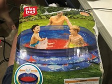 Day Play 3 Ring Pool Blue Shark New For Kids