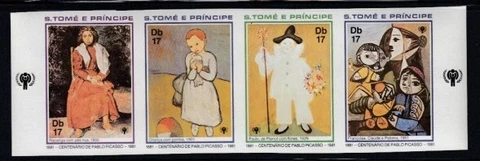 SAO TOME & PRINCE Pablo Picasso, Artist MNH imperforate set Cover