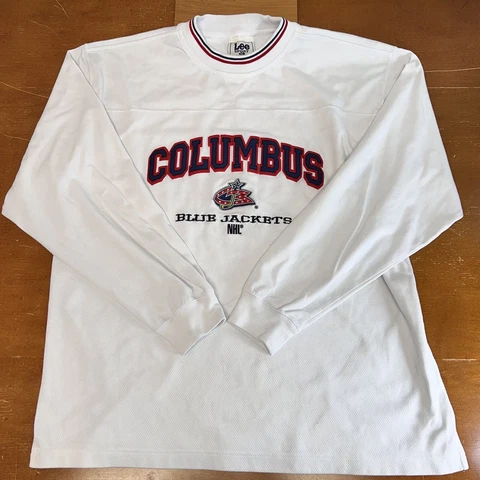 Columbus Blue Jackets Sweatshirt Mens XL White CBJ NHL Pullover Lee Sport Cover