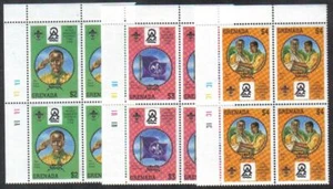 GRENADA 1998 19th WORLD SCOUT JAMBOREE Chile FIRST AID PLATE BLOCKS - Picture 1 of 1