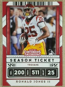 2020 Panini Contenders Draft - RONALD JONES #85 season ticket 🏈 - Picture 1 of 1
