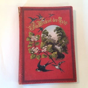 Antique 1889 Hardcover In The Change of Days Art Poetry Seasons German Woodcuts - Picture 1 of 24