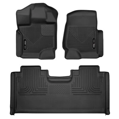 Husky X-Act Contour DuraGrip First & 2nd Row Floor Liners for Ford F-150 Ext Cab - Image 1 of 4